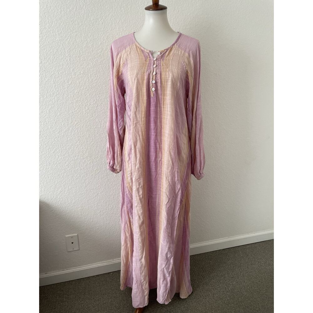 L Space Dress Flowy Maxi Striped Beach Coverup Bohemian Cassia Beach Summer